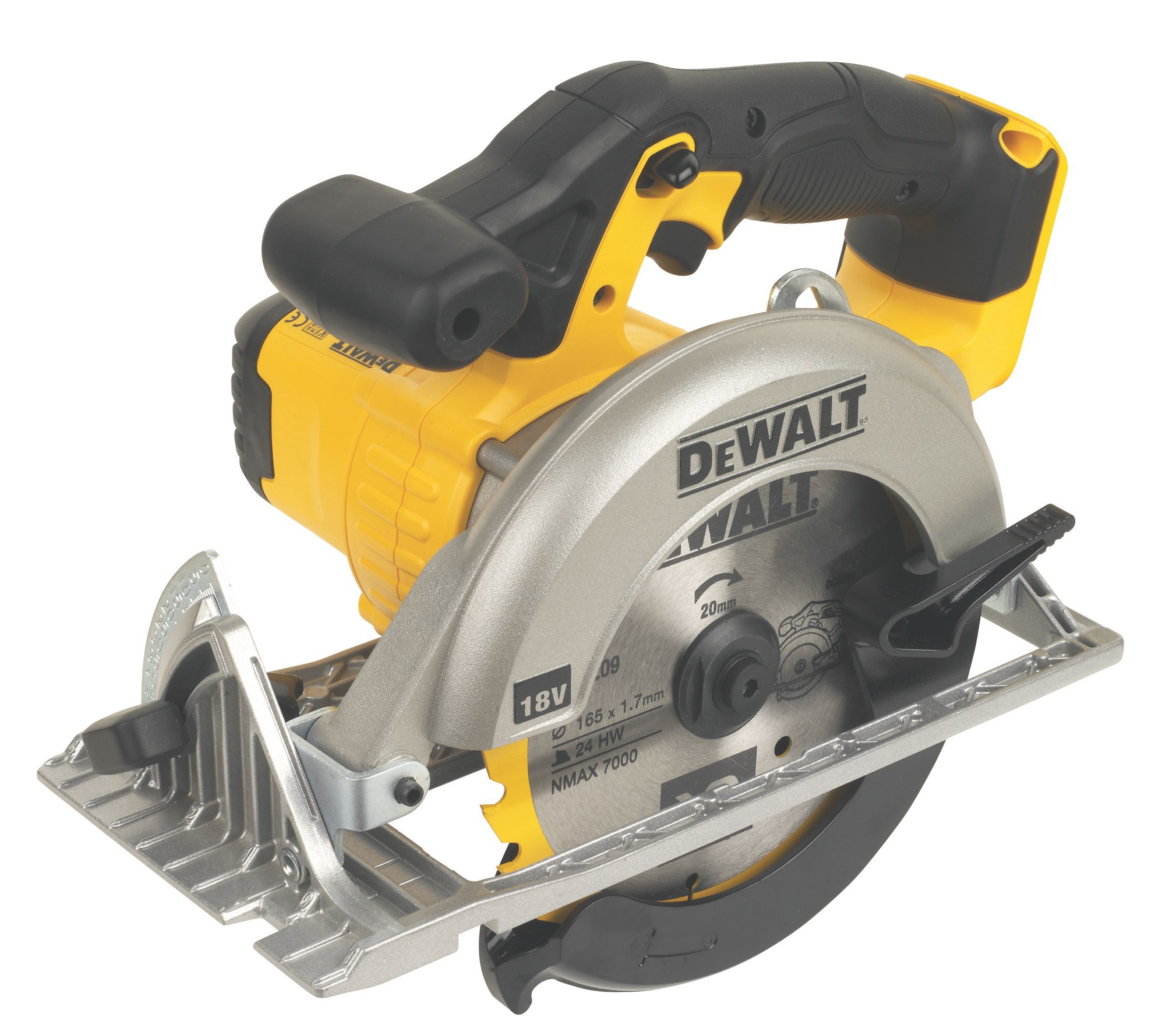 DeWalt 18V 165mm Replaceable carbon brushed Cordless Circular saw (Bare Tool) - DCS391N-XJ
