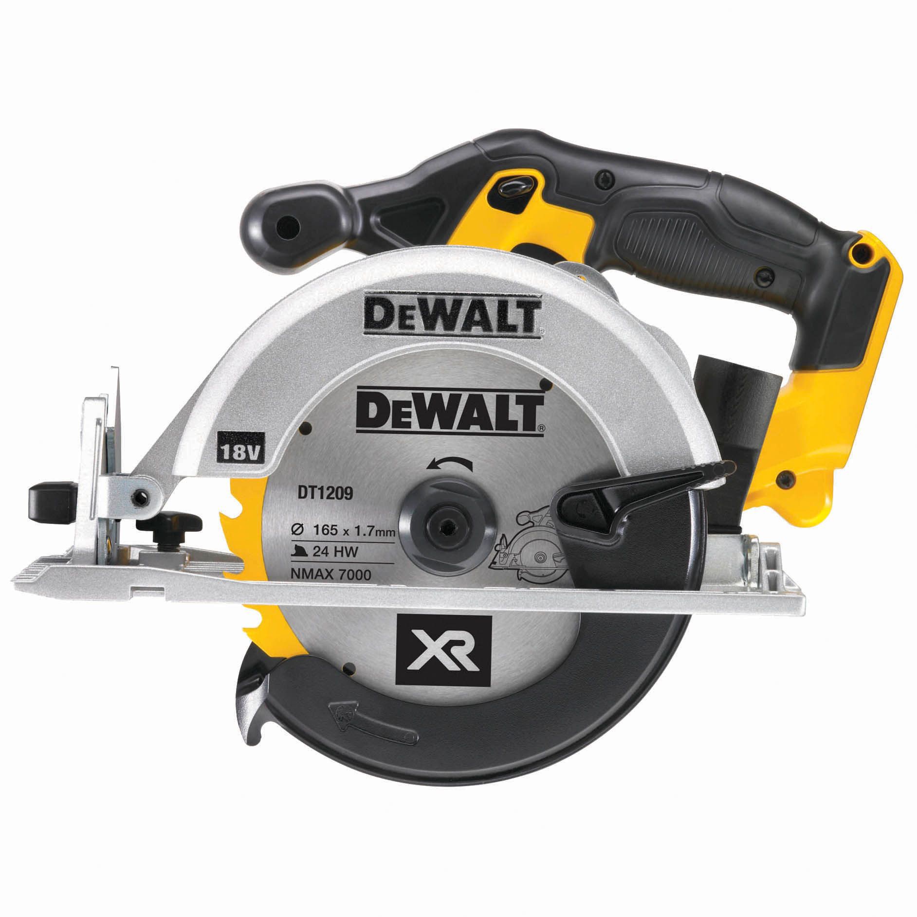 DeWalt 18V 165mm Replaceable carbon brushed Cordless Circular saw (Bare Tool) - DCS391N-XJ
