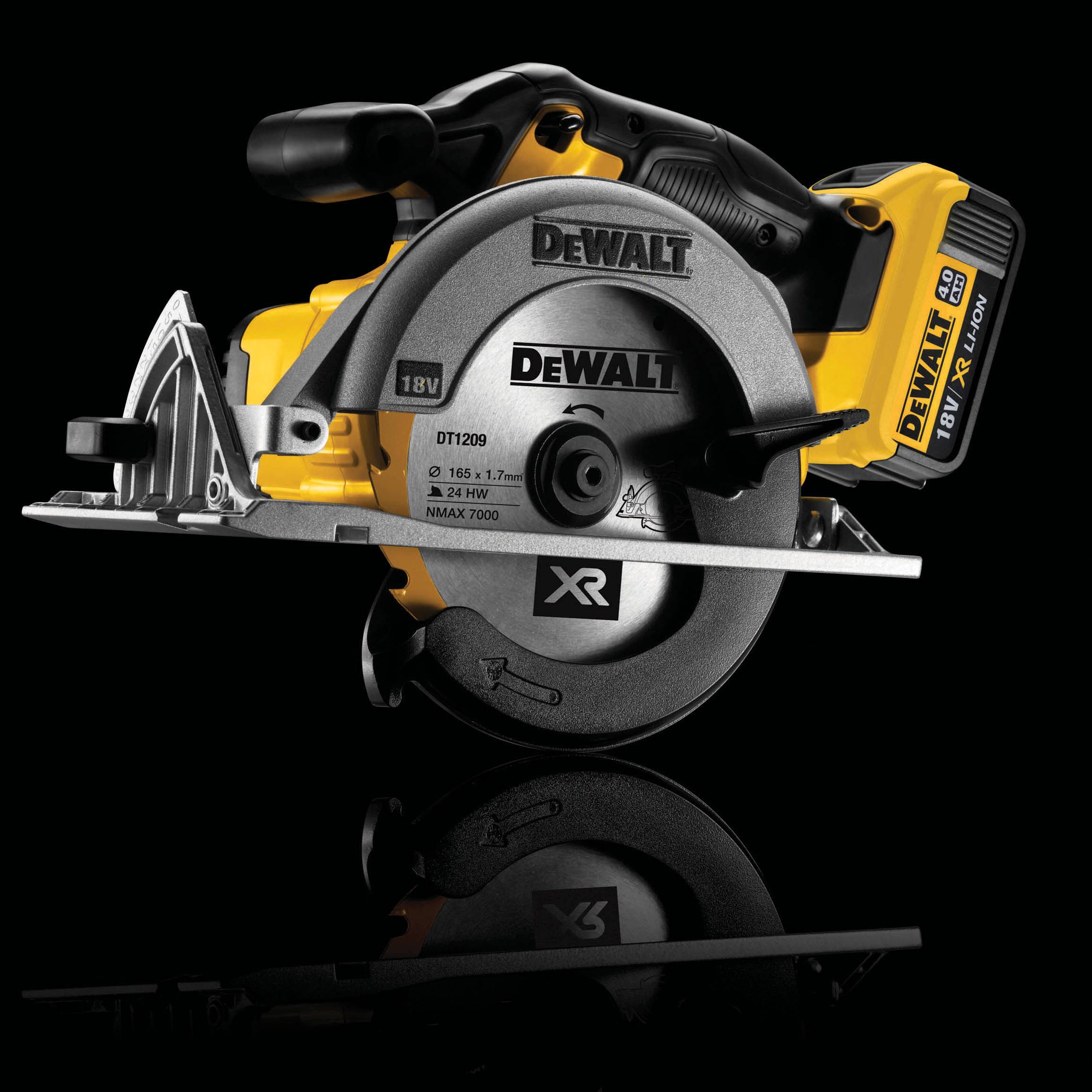 DeWalt 18V 165mm Replaceable carbon brushed Cordless Circular saw (Bare Tool) - DCS391N-XJ
