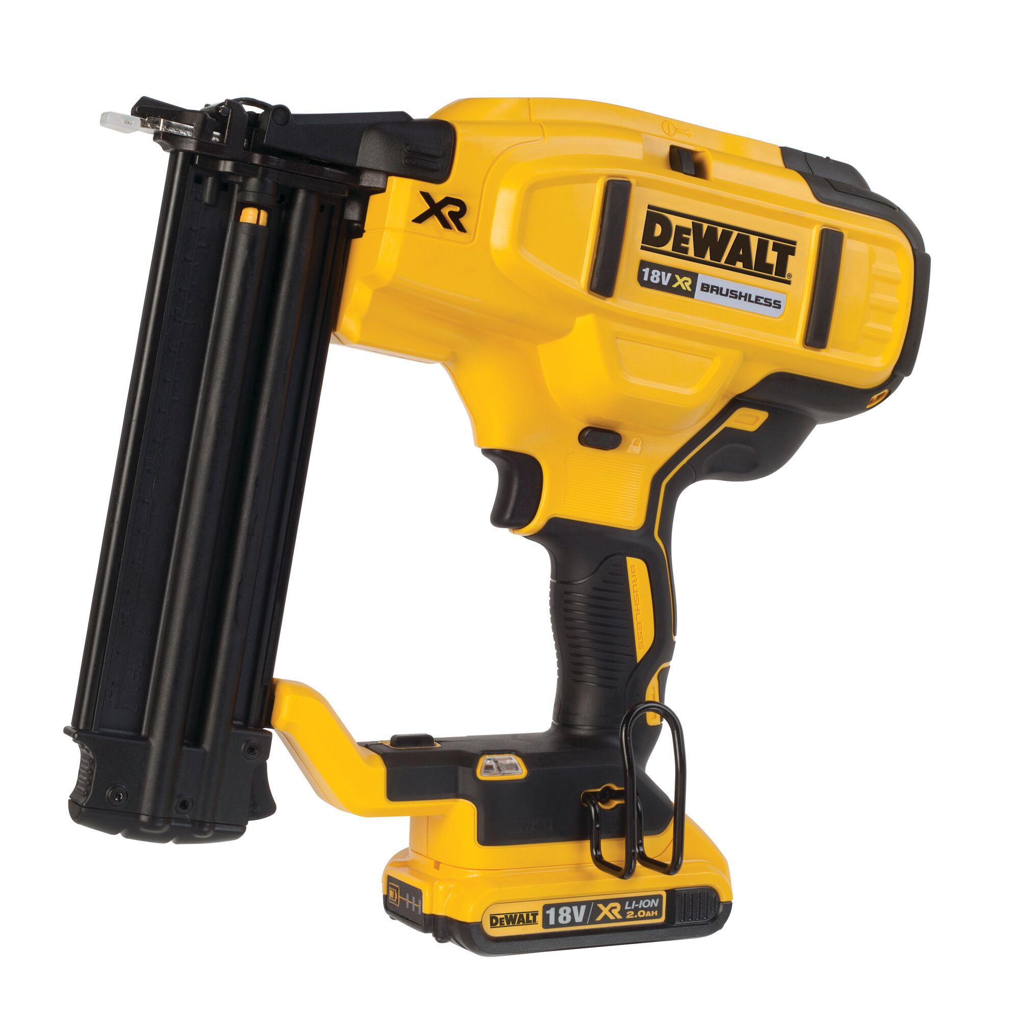 DeWalt 18V 54mm 2 x 2Ah Li ion XR Cordless Straight Nailer DCN680D2 GB DIY at B Q