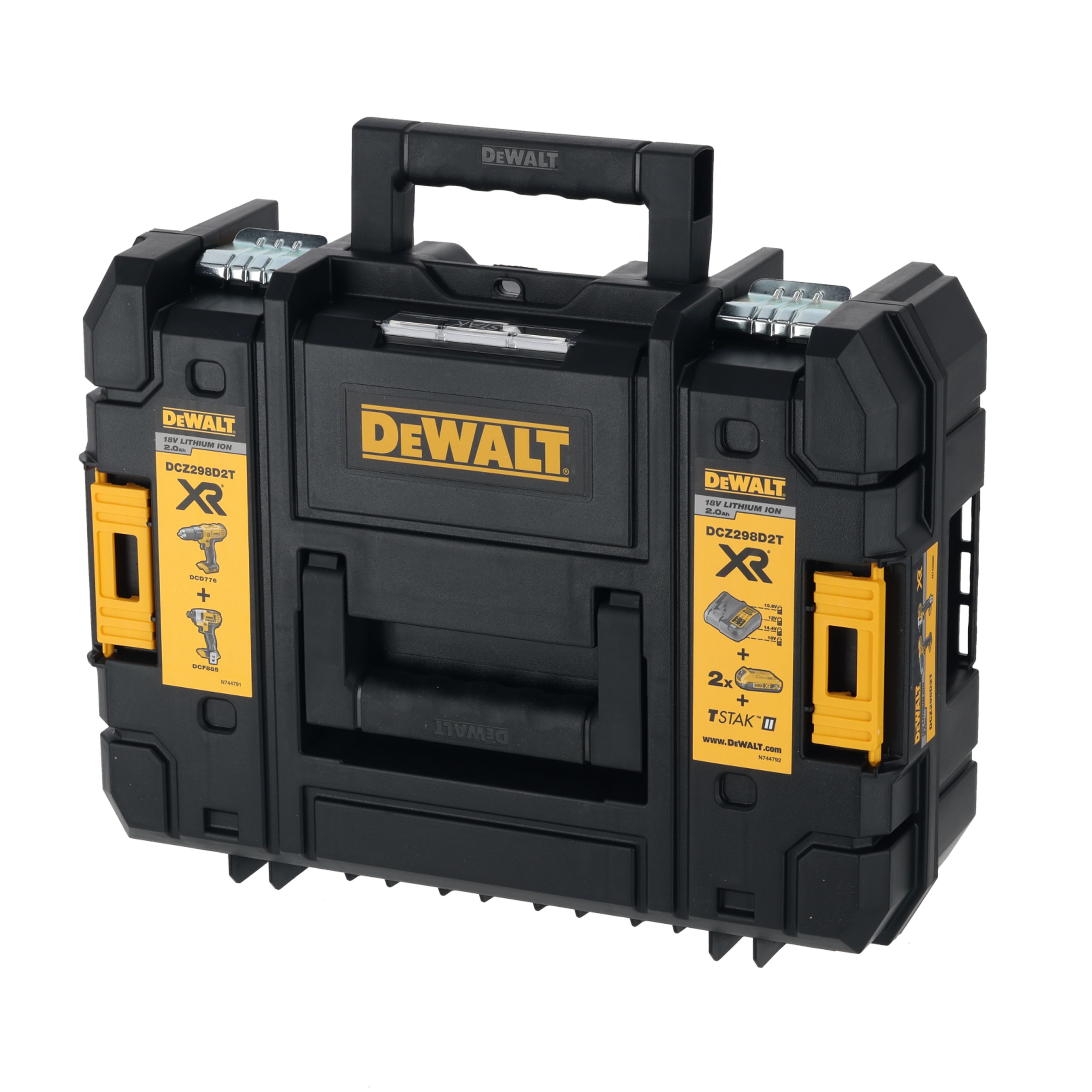 DeWalt 18V Li-ion XR Brushed Cordless Combi drill & impact driver (2 x 2Ah) DCZ298D2T-BQGB
