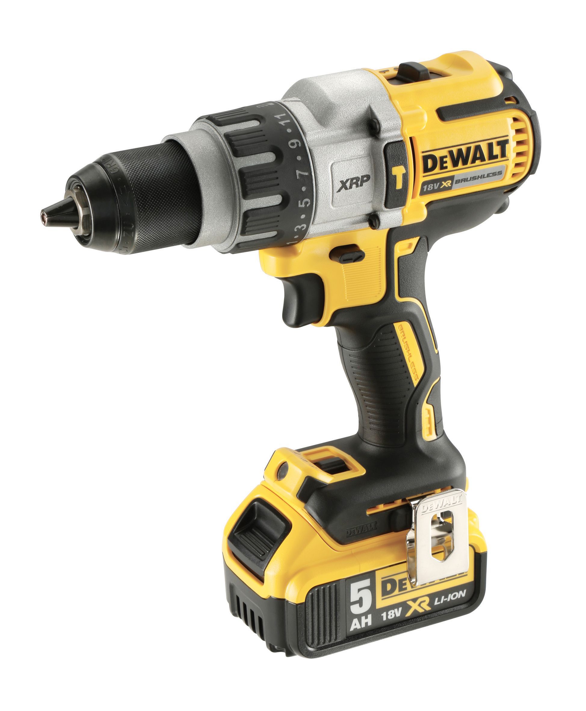 DeWalt 18V Li-ion XR Brushless Cordless Combi drill & SDS+ drill (2 x 5Ah) DCK229P2T-GB