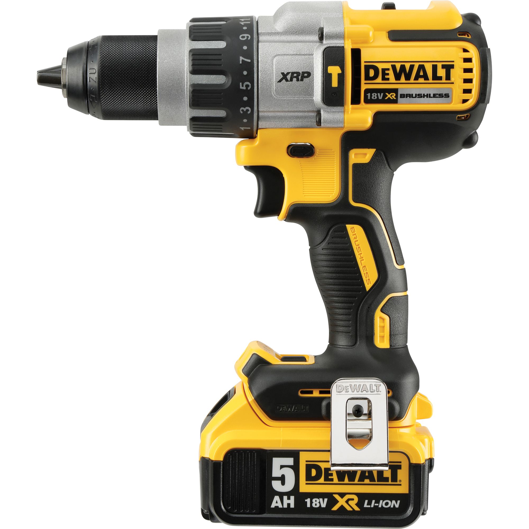 DeWalt 18V Li-ion XR Brushless Cordless Combi drill & SDS+ drill (2 x 5Ah) DCK229P2T-GB