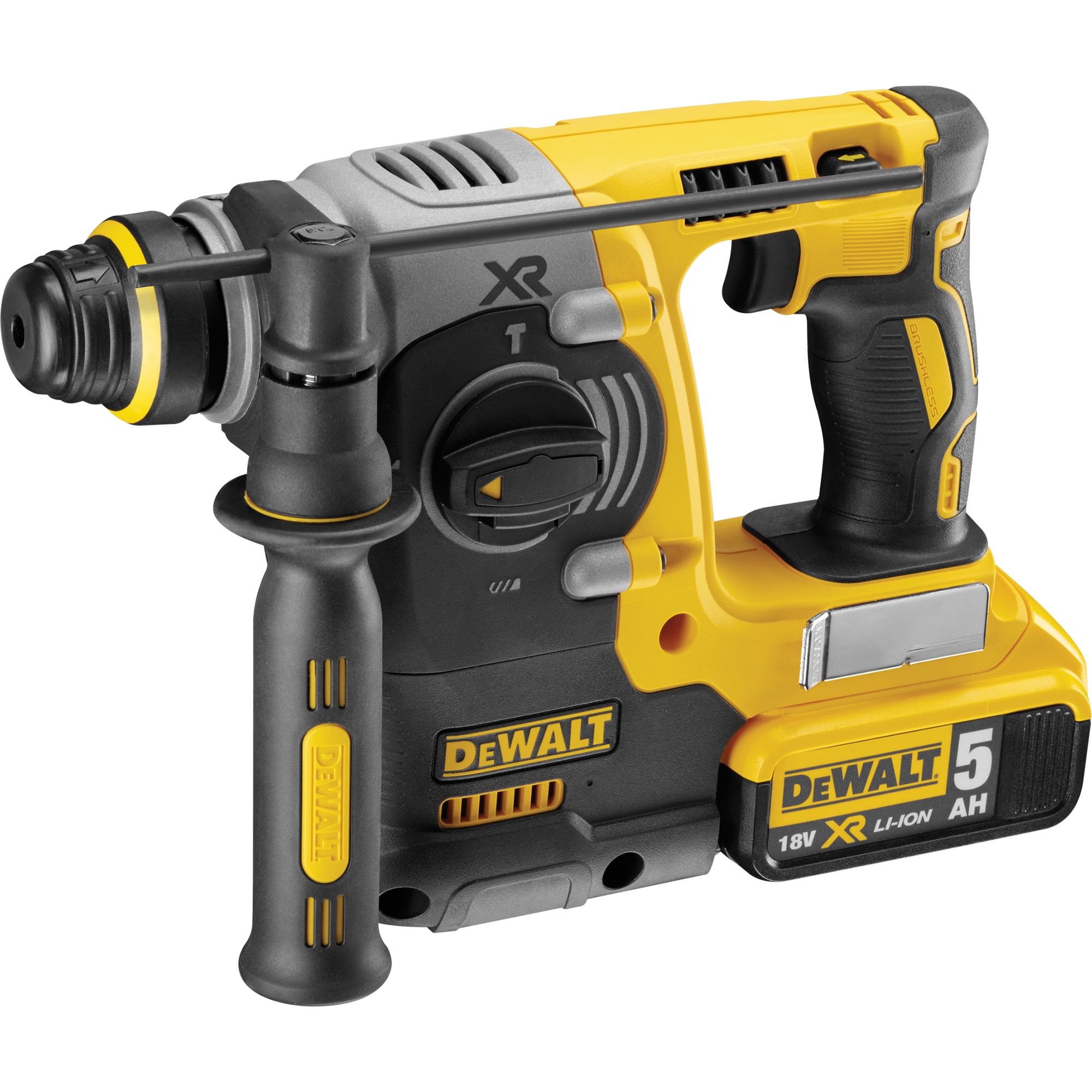 DeWalt 18V Li-ion XR Brushless Cordless Combi drill & SDS+ drill (2 x 5Ah) DCK229P2T-GB