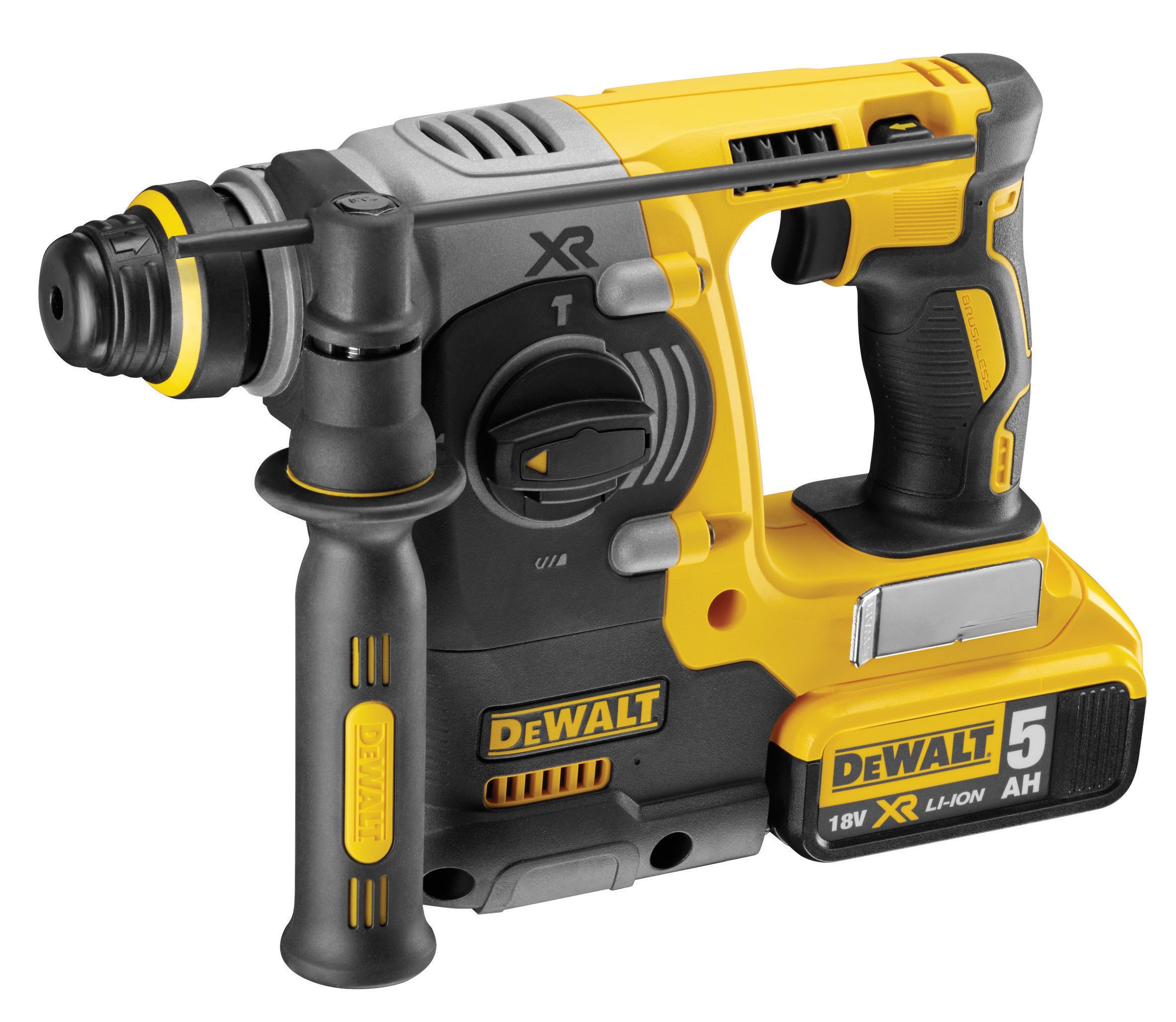 DeWalt 18V Li-ion XR Brushless Cordless Combi drill & SDS+ drill (2 x 5Ah) DCK229P2T-GB