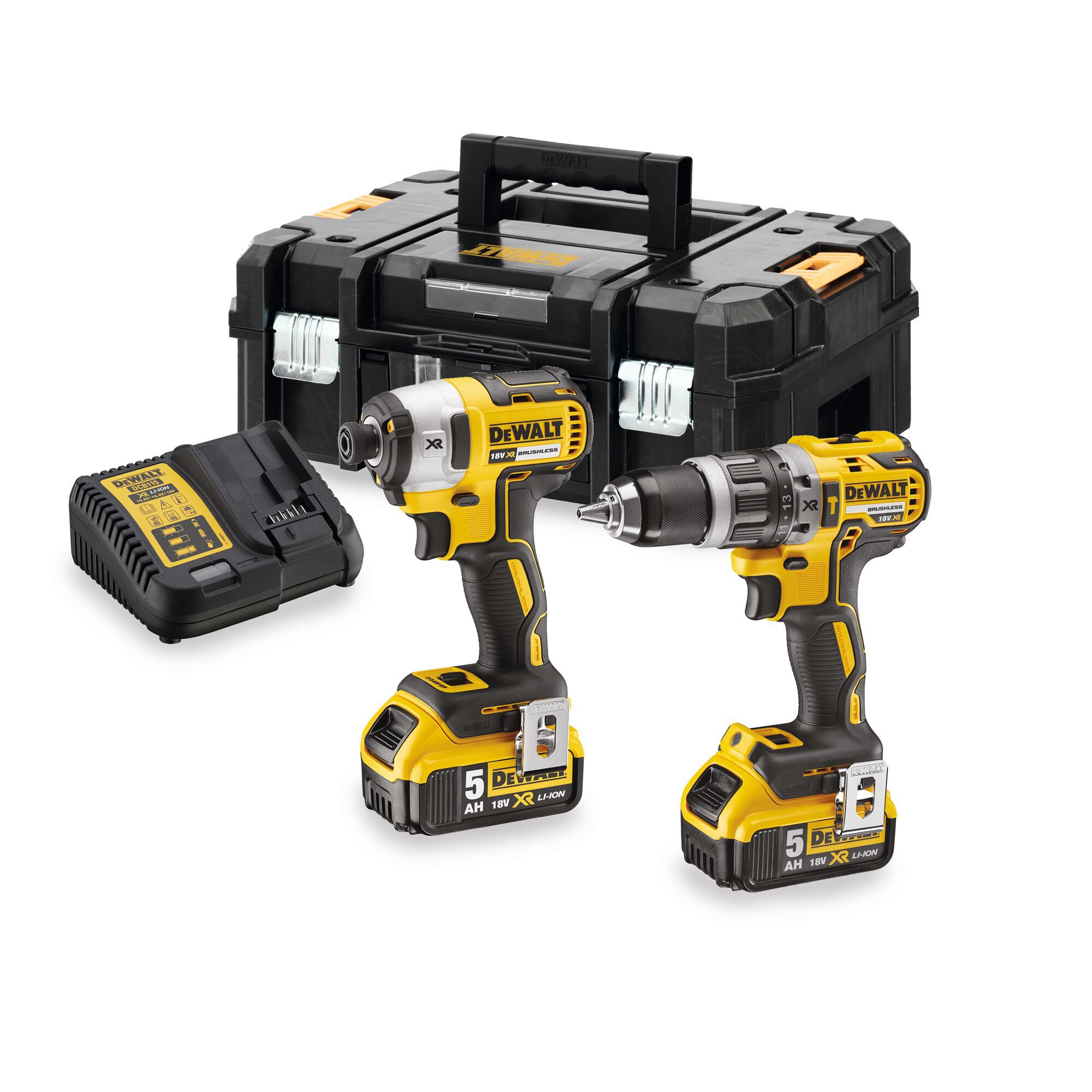 DeWalt 18V Li-ion XR Cordless Combi drill & impact driver (2 x 5Ah) - DCK266P2T-GB