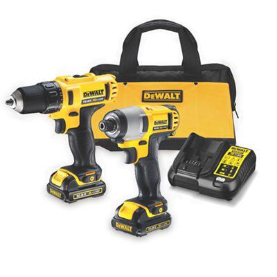 DeWalt 2 x 1.3 Li ion Cordless Combi drill impact driver