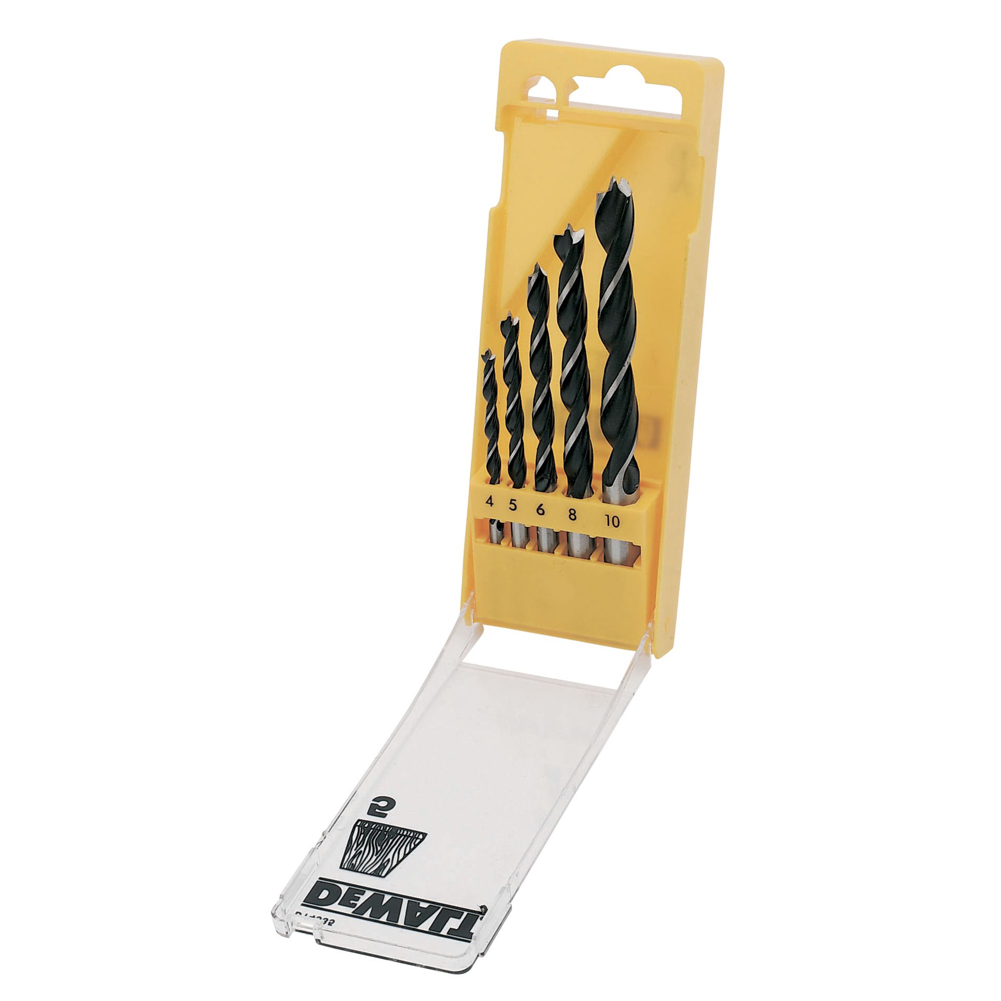 DeWalt 4mm 10mm 5 piece Brad point drill bit Set DIY at B&Q