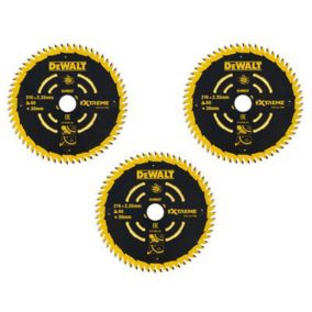 DeWalt 60T Circular saw blade (Dia)216mm, Pack of 3