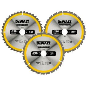 DeWalt Circular saw blade set DT1962-QZ (Dia)216mm, Pack of 3