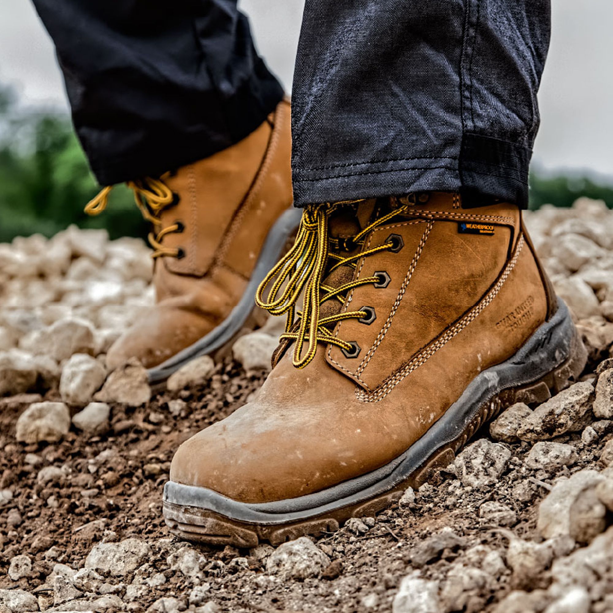 Men's Nubuck Leather Steel Toe Safety Boots – Ankle High Hiker Work Shoes