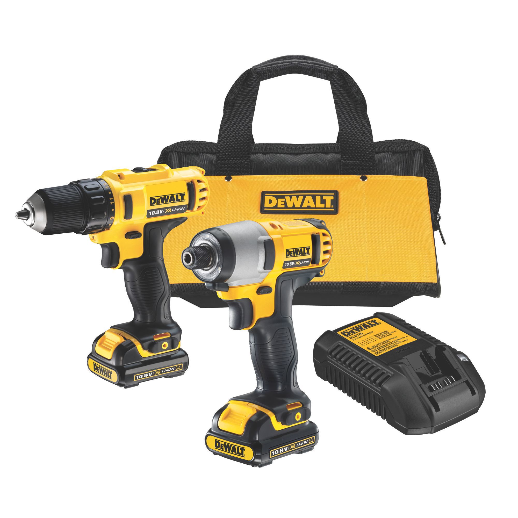 DeWalt XR 12V Li ion XR Cordless Drill driver impact driver 2 x 1.3Ah