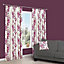 Deysi Pink Floral Lined Pencil pleat Curtains (W)167cm (L)183cm, Pair