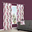 Deysi Pink Floral Lined Pencil pleat Curtains (W)228cm (L)228cm, Pair