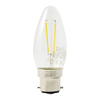 Diall 1.8W 250lm Clear Candle Warm white LED filament Light bulb