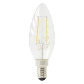 Diall 1.8W 250lm Clear Twisted candle Warm white LED filament Light bulb
