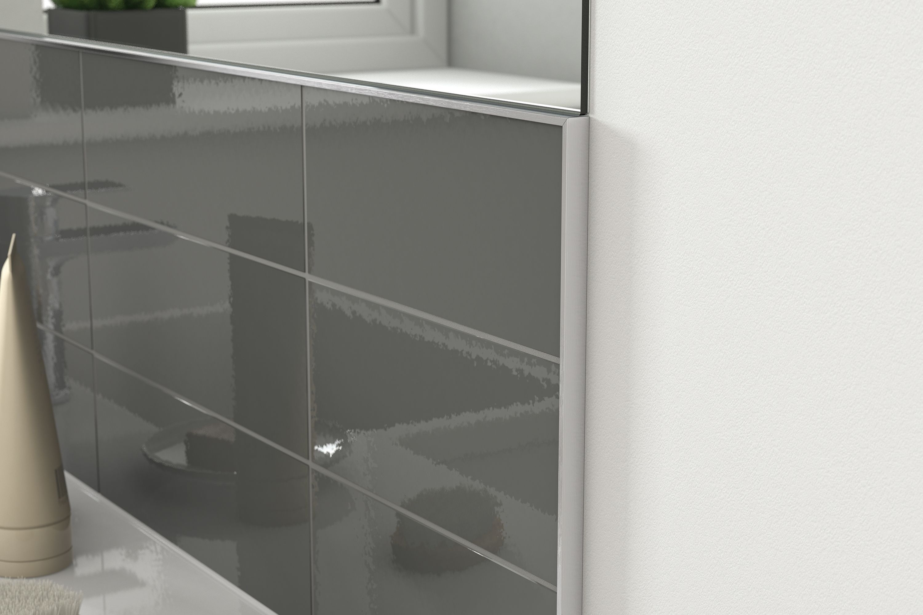 Diall 10mm Straight Aluminium Tile trim