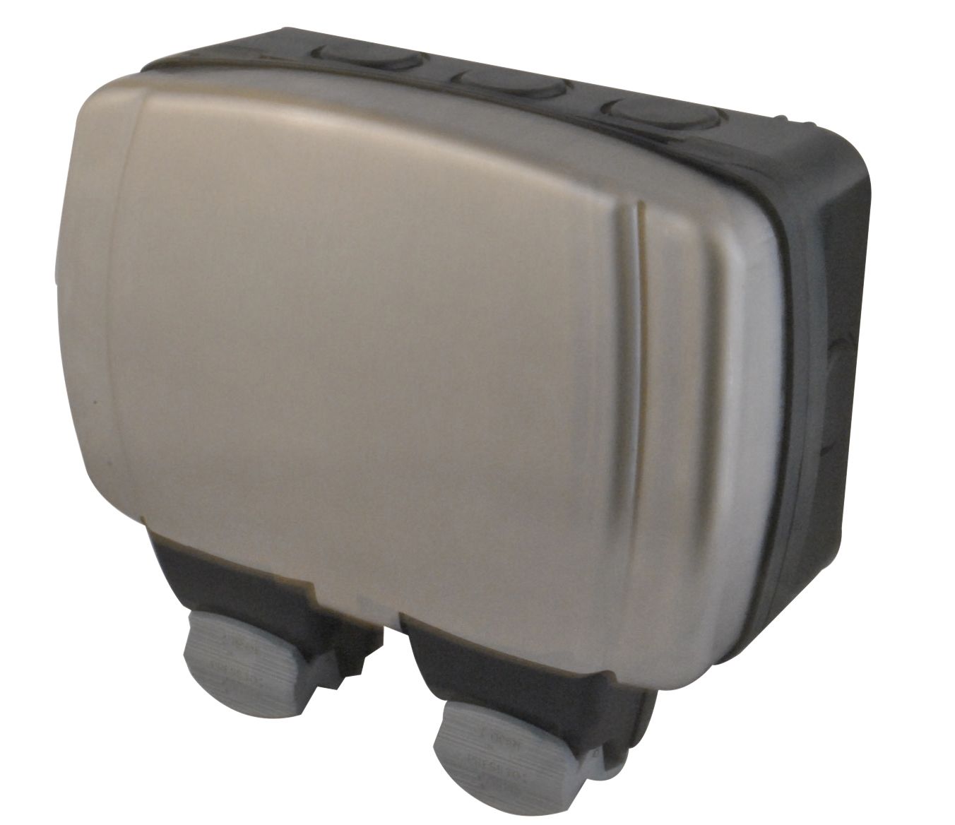 Diall 13A 2 gang Grey Outdoor RCD socket