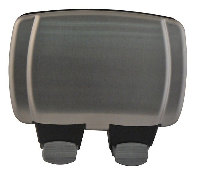 Diall 13A 2 gang Grey Outdoor RCD socket
