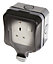 Diall 13A Grey 1 gang Outdoor Weatherproof switched socket