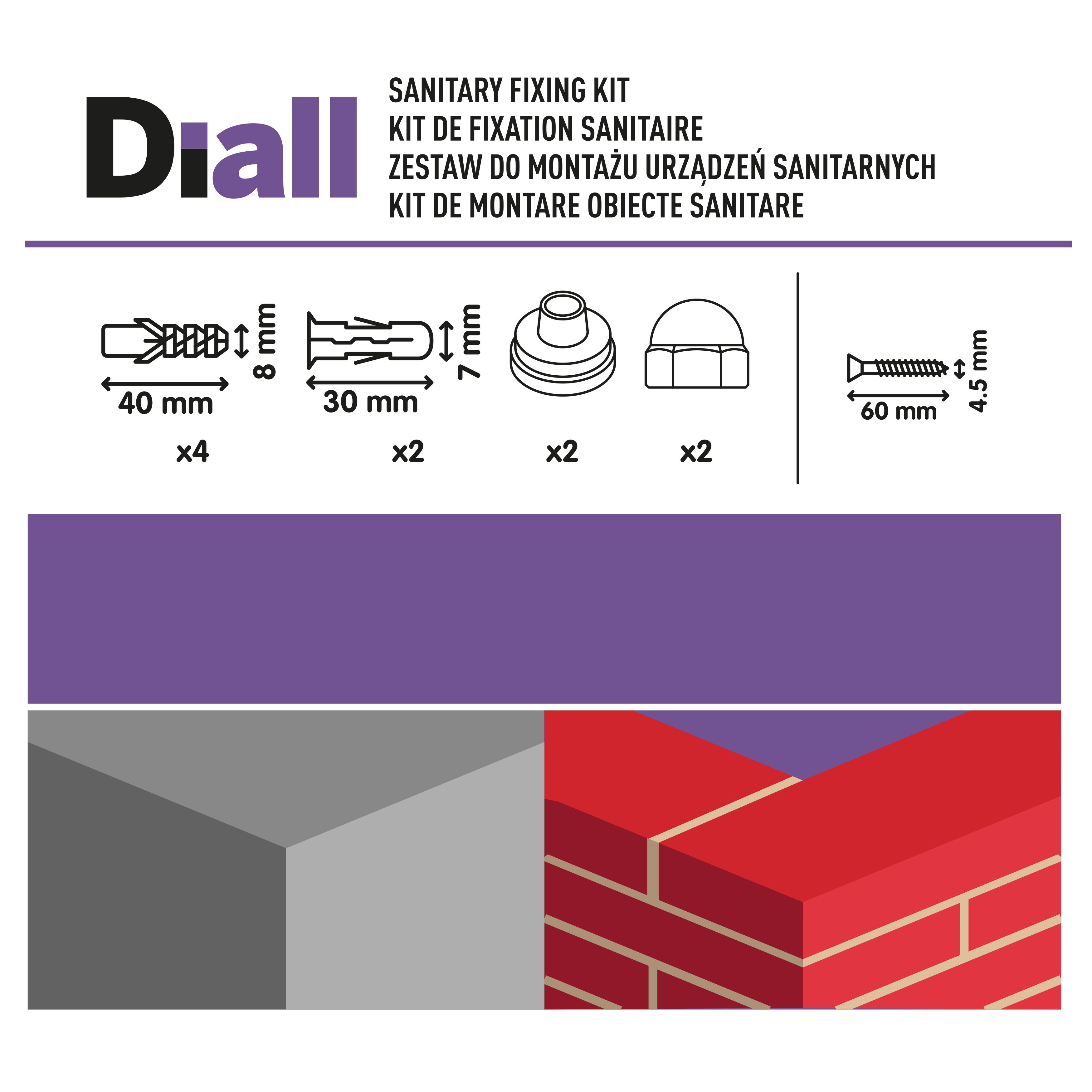 Diall 14 piece Sanitary Fixing kit