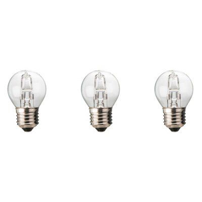 Diall 19W Mini globe Halogen Dimmable Light bulb, Pack of 3