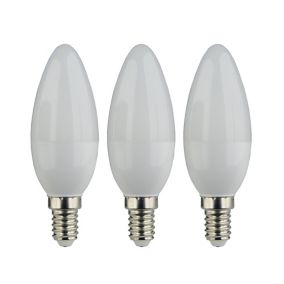 Diall 2.2W 250lm Frosted Candle Warm white LED Light bulb, Pack of 3