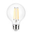 Diall 2.5W 470lm Clear Globe Neutral white LED filament Light bulb, Pack of 2
