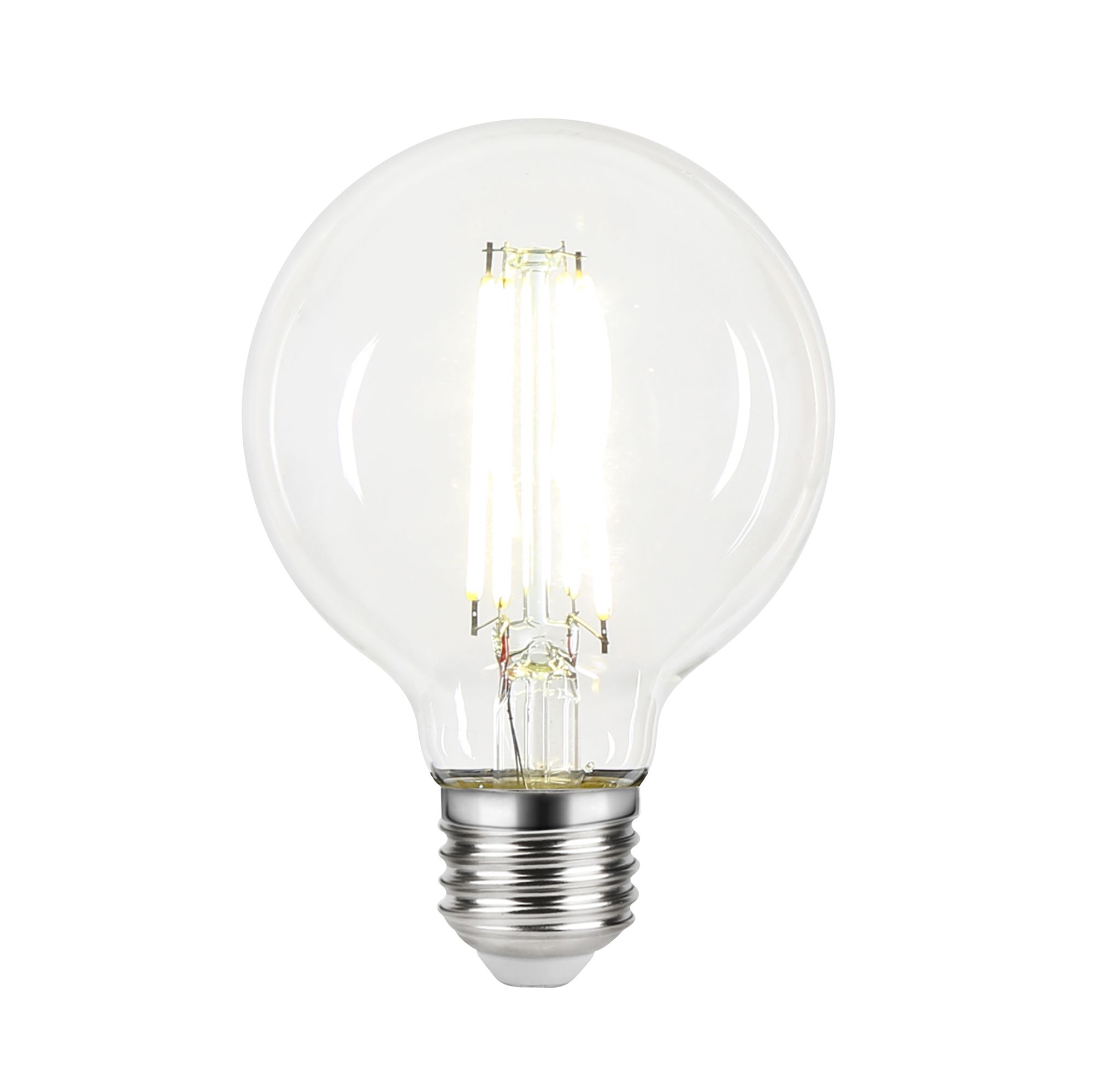 Diall 2.5W 470lm Clear Globe Neutral white LED filament Light bulb, Pack of 2
