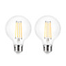 Diall 2.5W 470lm Clear Globe Neutral white LED filament Light bulb, Pack of 2