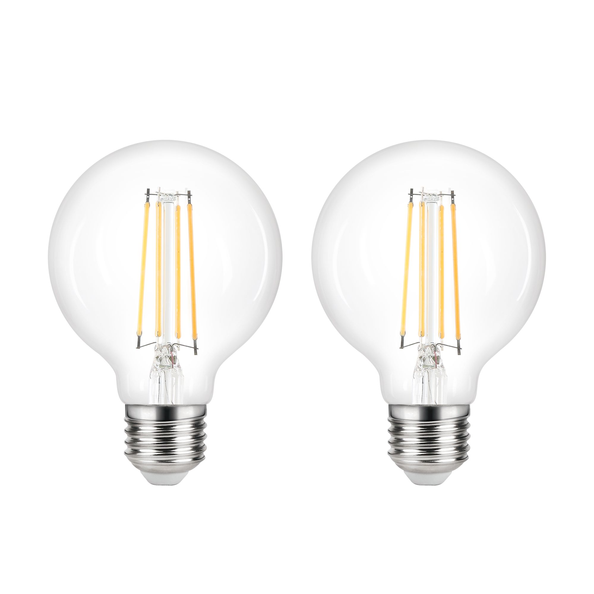 Diall 2.5W 470lm Clear Globe Neutral white LED filament Light bulb, Pack of 2