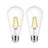 Diall 2.7W 470lm Clear ST64 Warm white LED filament Light bulb, Pack of 2
