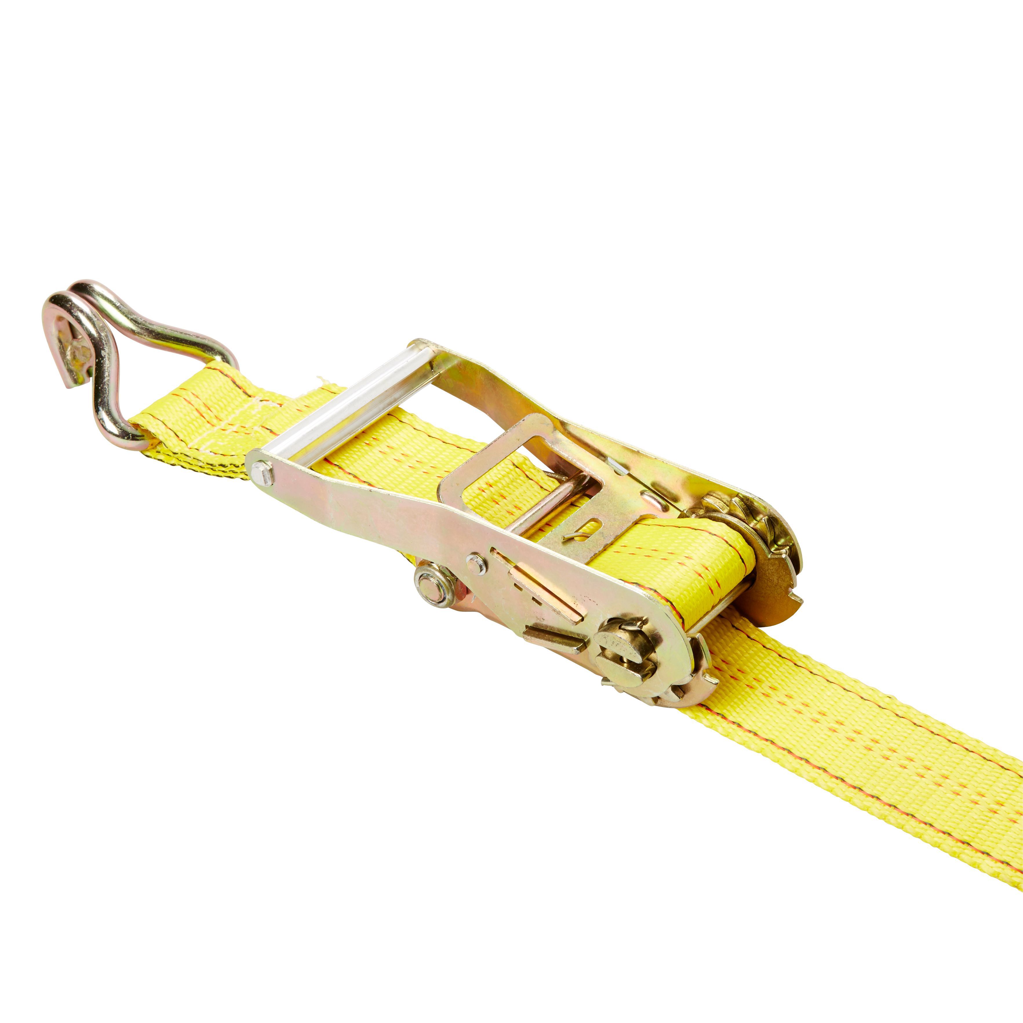 Diall 2 hook Yellow Ratchet tie down & hook (L)6m (W)50mm