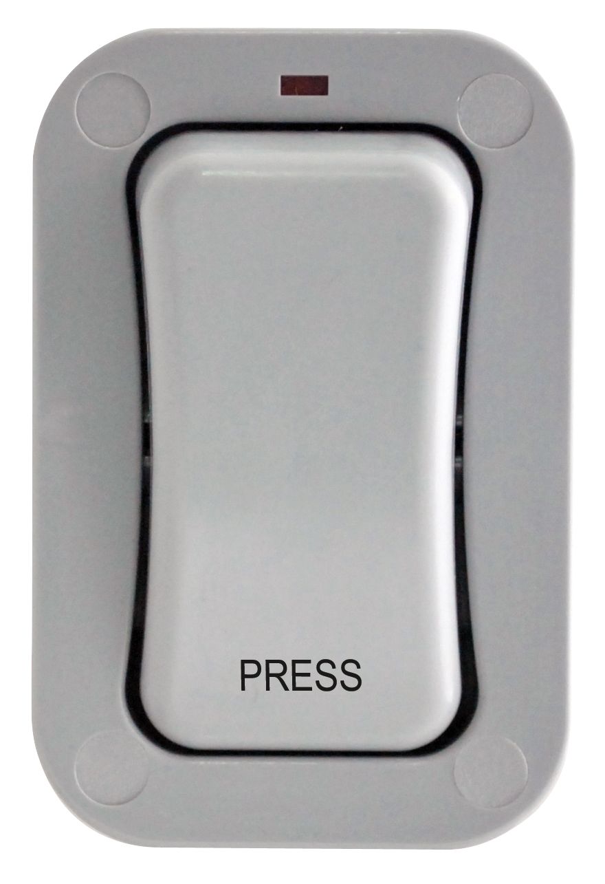 Diall 20A Grey 1 gang Indoor Weatherproof switch with Neon indicator