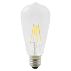 Diall 3.4W 470lm Clear ST64 Warm white LED filament Light bulb