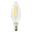 Diall 3.4W 470lm Clear Twisted candle Warm white LED filament Light bulb
