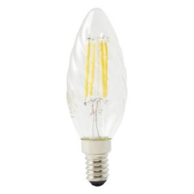 Diall 3.4W 470lm Clear Twisted candle Warm white LED filament Light bulb