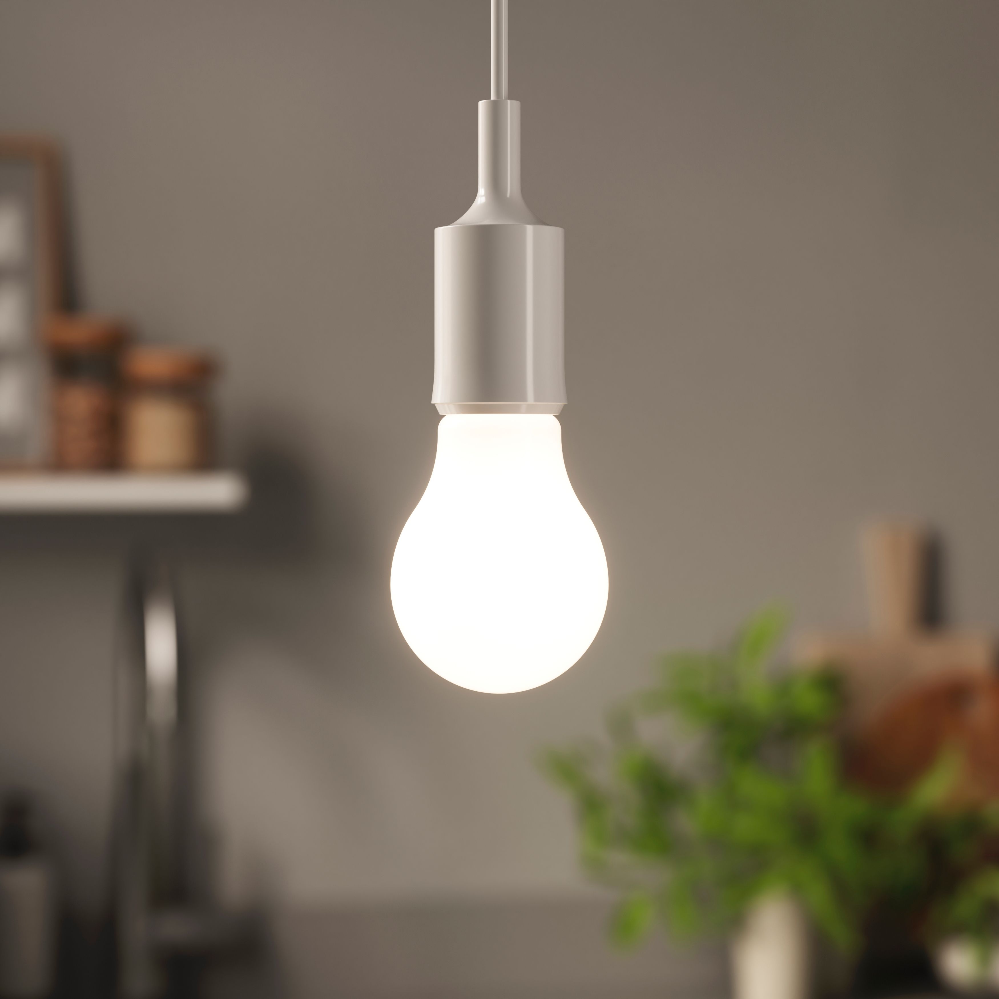Diall 3.4W 470lm Milky GLS Neutral white LED filament Light bulb