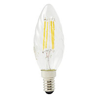 Diall 3.4W 470lm Twisted candle Warm white LED filament Light bulb