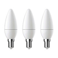 Diall 3.6W 250lm Candle LED Light bulb, Pack of 3
