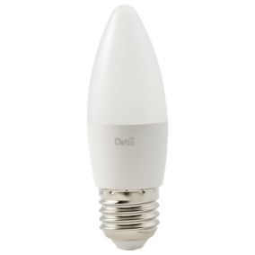Diall 4.2W 470lm Frosted Candle Warm white LED Dimmable Light bulb