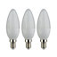 Diall 4.2W 470lm Frosted Candle Warm white LED Light bulb, Pack of 3