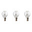 Diall 46W Mini globe Halogen Dimmable Light bulb, Pack of 3