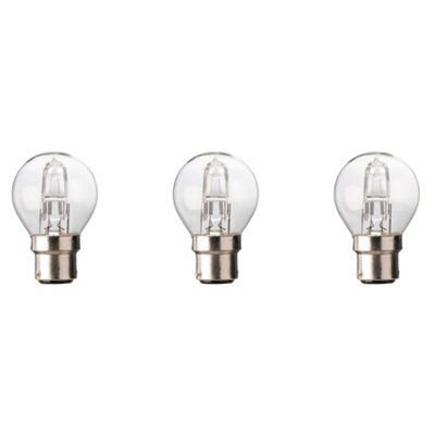 Diall 46W Mini globe Halogen Dimmable Light bulb, Pack of 3
