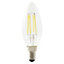 Diall 4W 550lm Clear Candle Neutral white LED filament Dimmable Filament Light bulb