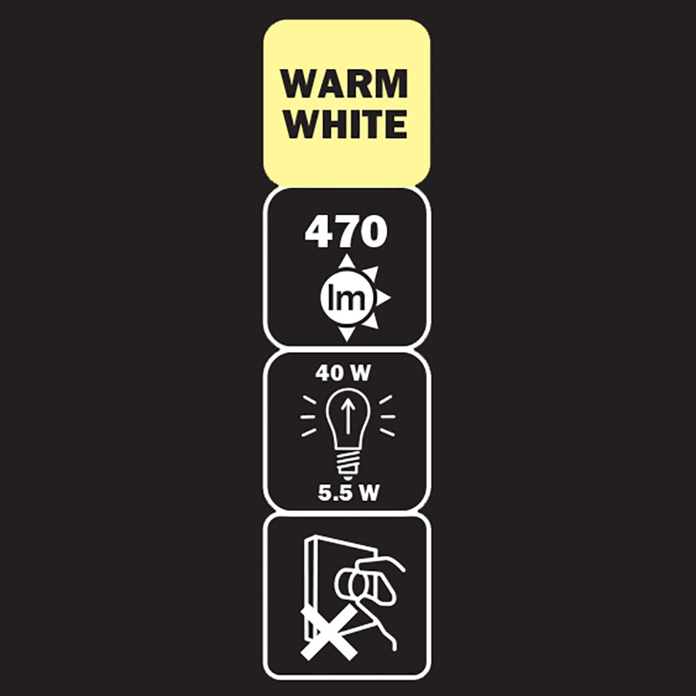 Diall 5.5W 470lm Mini globe LED Light bulb, Pack of 2