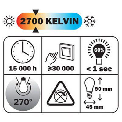 Diall 5.5W 470lm Mini globe LED Light bulb