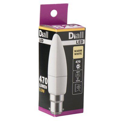 Diall 5.9W 470lm Candle LED Dimmable Light bulb