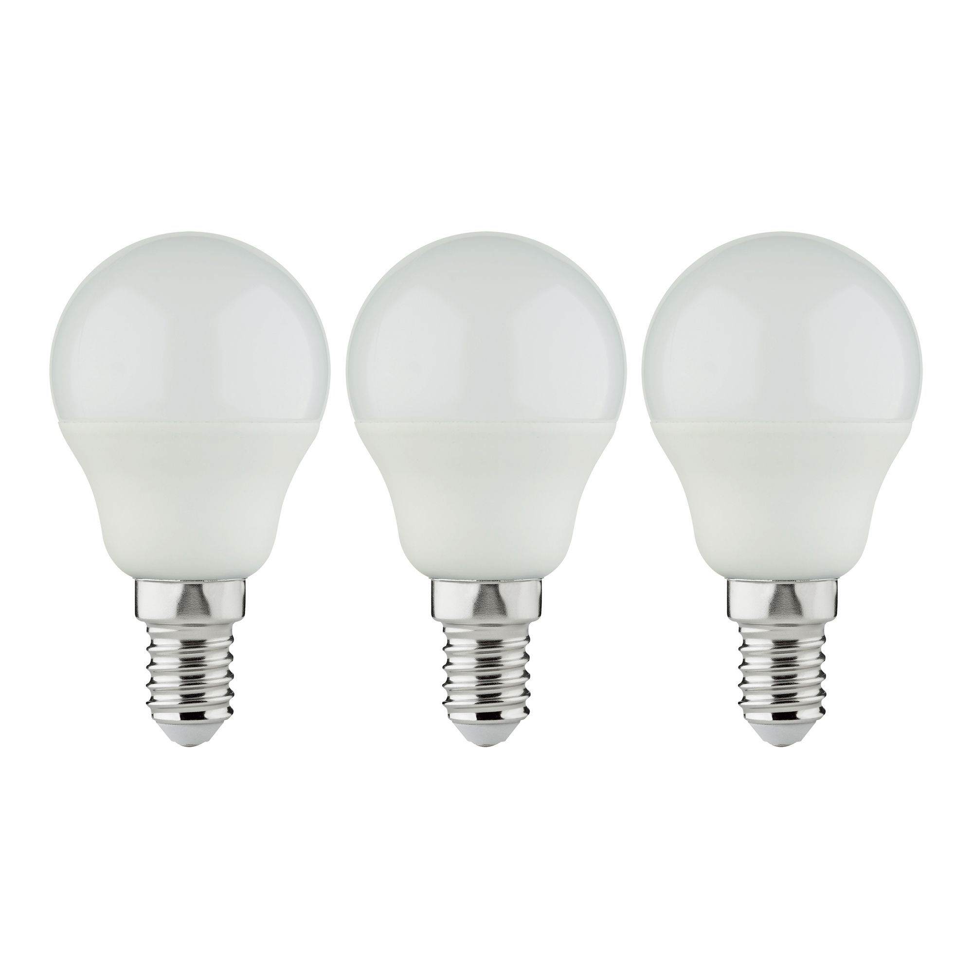 Diall 6.5W 806lm Frosted Mini globe Warm white LED Light bulb, Pack of 3