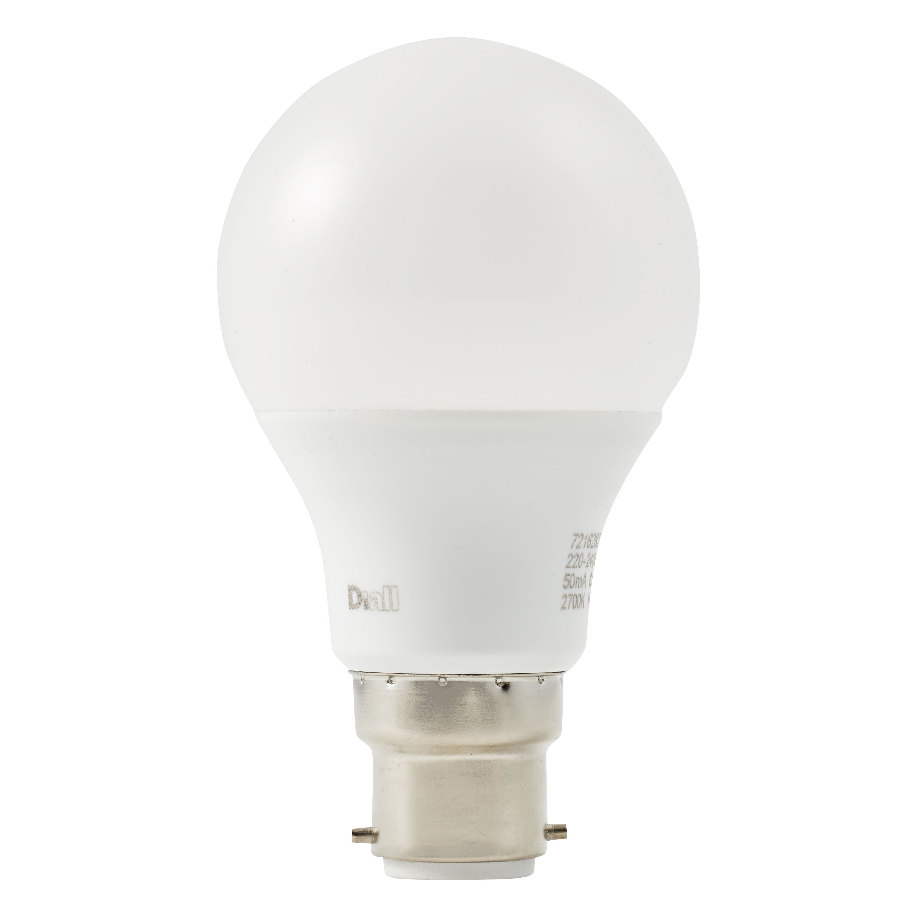 Diall 7.3W 806lm 240° White A60 Warm white LED Light bulb, Pack of 3